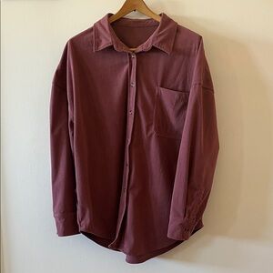 Women’s Vintage Style Oversized Desert Rose Corduroy Shirt